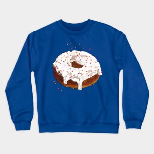 White chocolate doughnut topped with pink & orange sprinkles Crewneck Sweatshirt